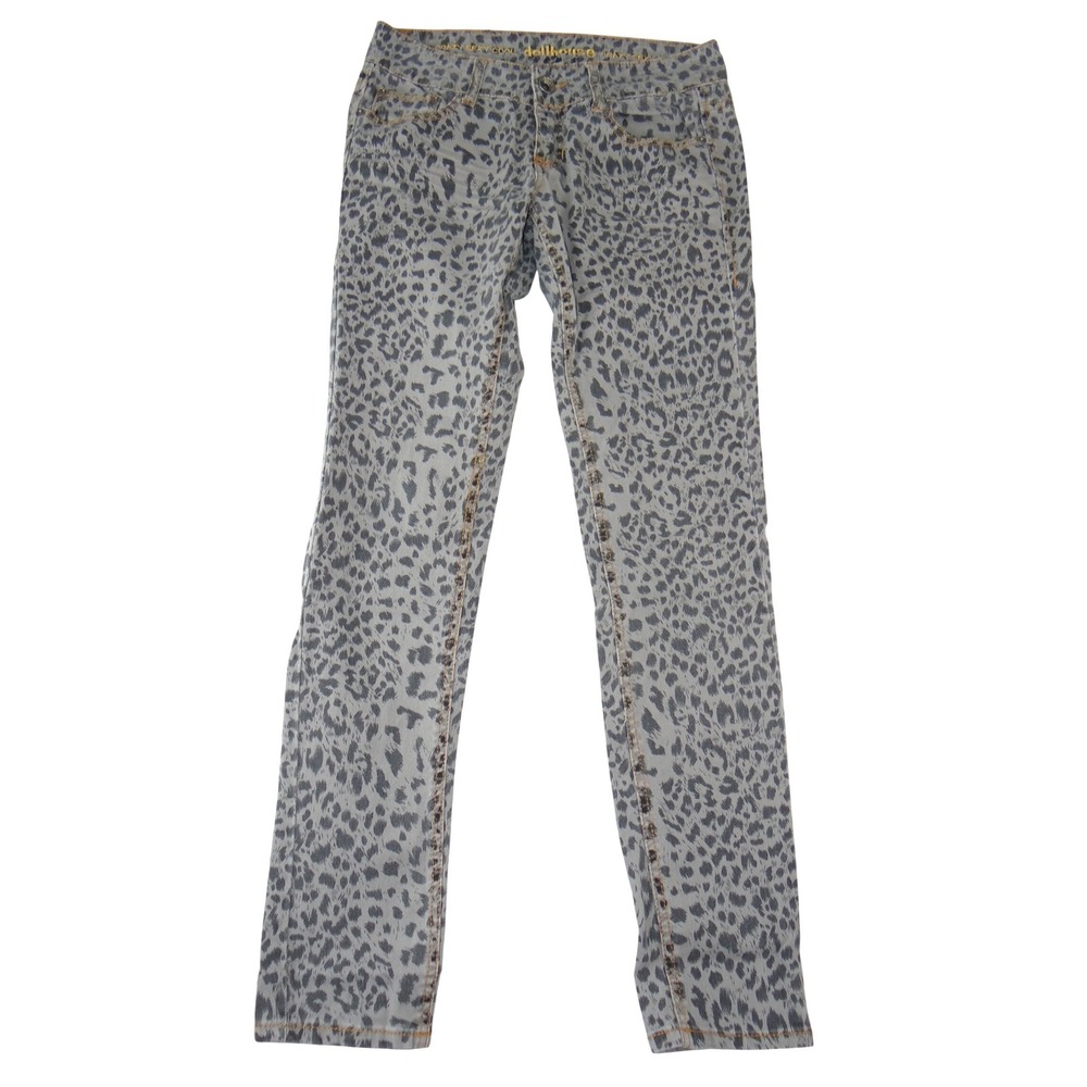 Dollhouse Crazy Sexy Cool Grey Leopard Print Skinny Jeans‎ Womens Size 3